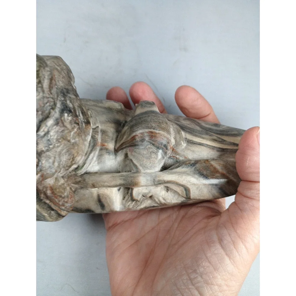 Vintage Canadian Inuit Hand Sculpted Stone Native American Canoeing 12.5